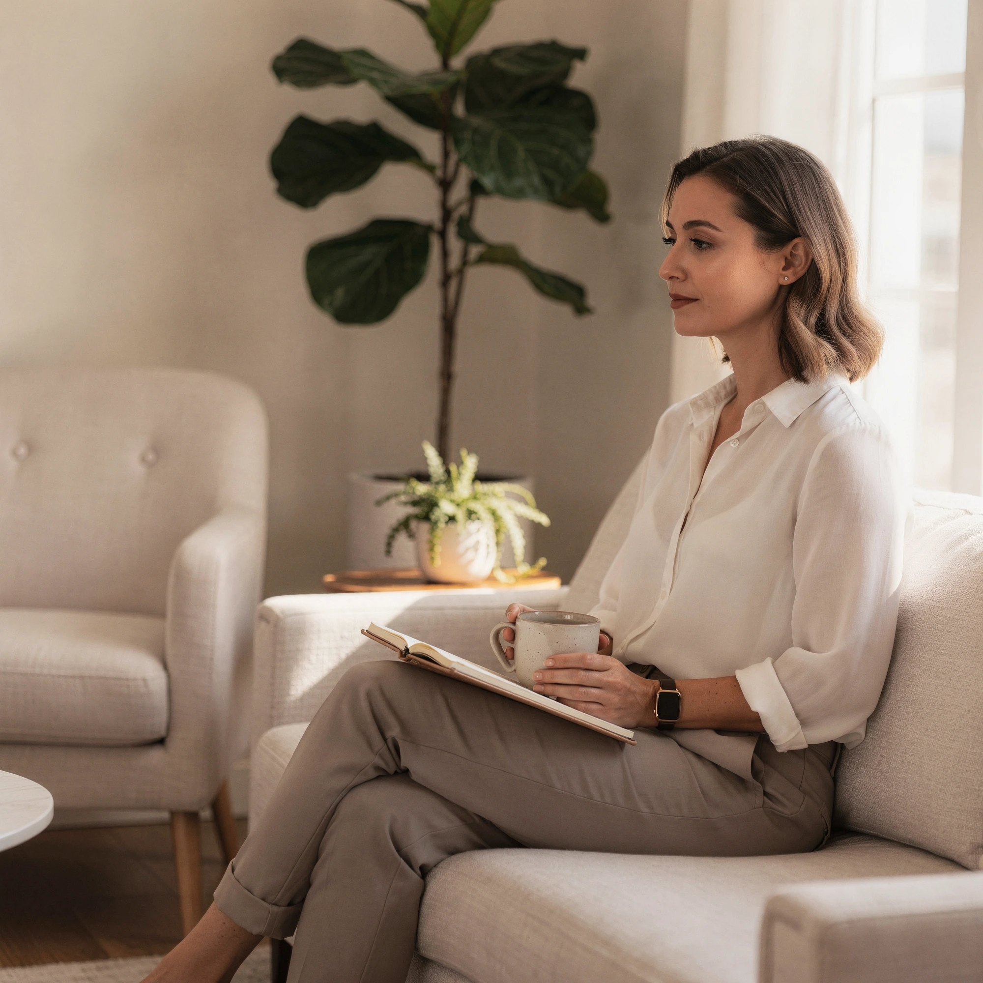 Therapist in Chatsworth, CA – therapy session in a calm counseling office at Uriel Behavioral Wellness